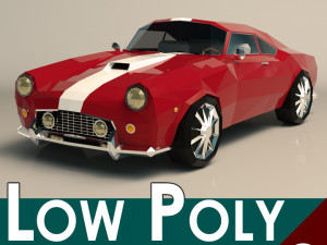 low poly muscle car 01 3D Model