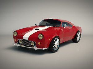 low poly muscle car 01 Model 3D