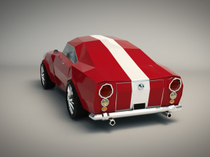 low poly muscle car 01 Model 3D