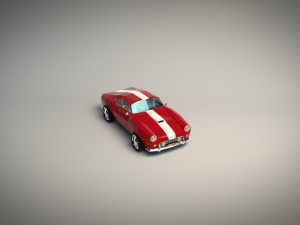 low poly muscle car 01 Model 3D
