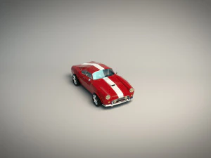 low poly muscle car 01 3D Model