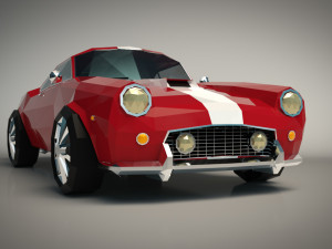 low poly muscle car 01 Model 3D