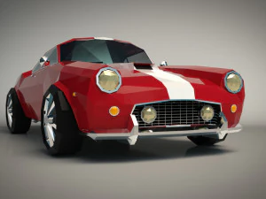 low poly muscle car 01 3D Model