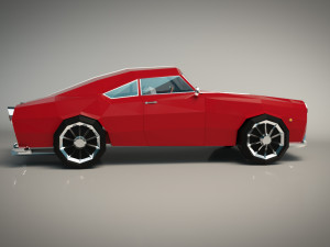 low poly muscle car 01 Model 3D