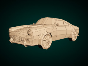 low poly muscle car 01 Model 3D