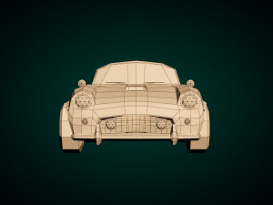 low poly muscle car 01 Model 3D