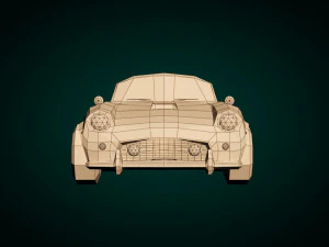 low poly muscle car 01 3D Model