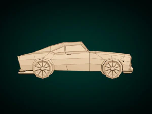 low poly muscle car 01 3D Model