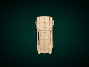 low poly muscle car 01 Model 3D