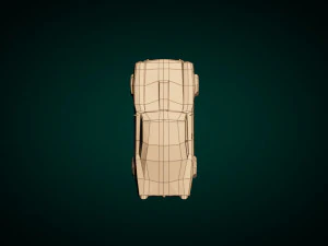 low poly muscle car 01 3D Model