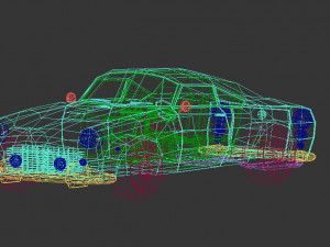 low poly muscle car 01 Model 3D