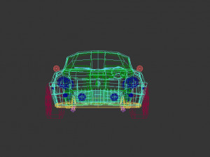 low poly muscle car 01 Model 3D