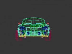 low poly muscle car 01 3D Model