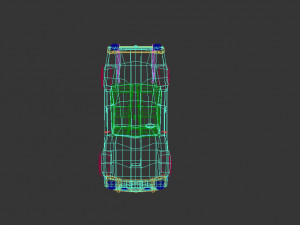 low poly muscle car 01 Model 3D