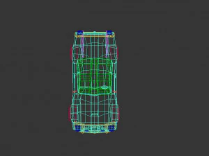 low poly muscle car 01 3D Model