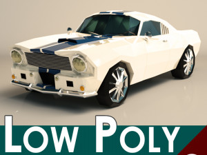 low poly muscle car 02 3D Model