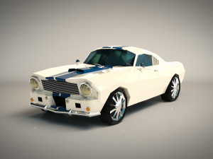 low poly muscle car 02 3D मॉडल