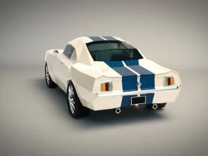 low poly muscle car 02 3D Model