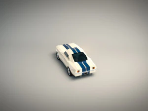 low poly muscle car 02 3D Model