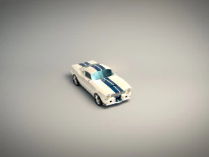 low poly muscle car 02 3D Model