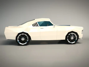 low poly muscle car 02 3D Model