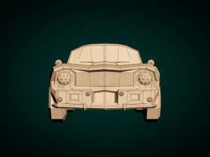 low poly muscle car 02 3D Model