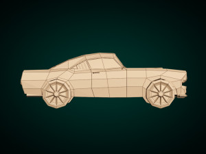 low poly muscle car 02 3D मॉडल