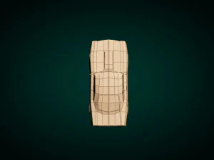 low poly muscle car 02 3D Model