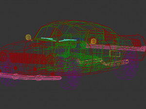low poly muscle car 02 3D मॉडल