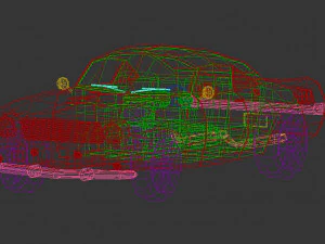 low poly muscle car 02 3D Model