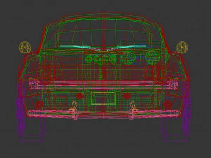 low poly muscle car 02 3D Model