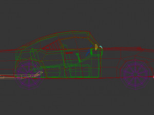 low poly muscle car 02 3D मॉडल