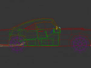 low poly muscle car 02 3D Model