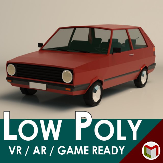 low poly cartoon city car 03 3D Model .c4d .max .obj .3ds .fbx .stl .blend 