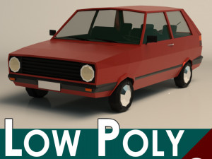 low poly cartoon city car 03 3D Model