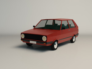 low poly cartoon city car 03 3D Model