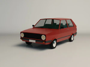 low poly cartoon city car 03 3D Model