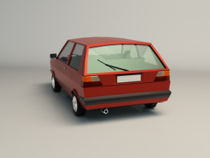 low poly cartoon city car 03 3D Model