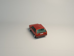 low poly cartoon city car 03 3D Model
