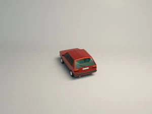 low poly cartoon city car 03 3D Model