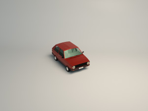 low poly cartoon city car 03 3D Model