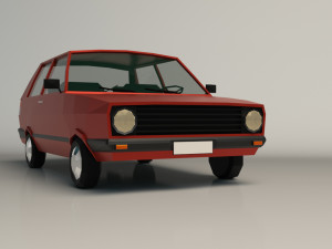 low poly cartoon city car 03 3D Model