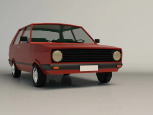 low poly cartoon city car 03 3D Model