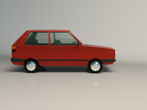 low poly cartoon city car 03 3D Model