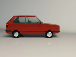 low poly cartoon city car 03 3D Model