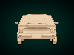 low poly cartoon city car 03 3D Model