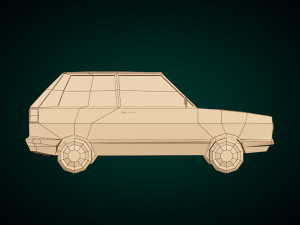 low poly cartoon city car 03 3D Model