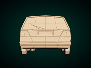low poly cartoon city car 03 3D Model