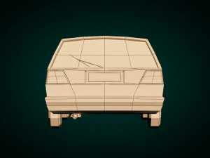 low poly cartoon city car 03 3D Model