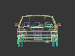 low poly cartoon city car 03 3D Model